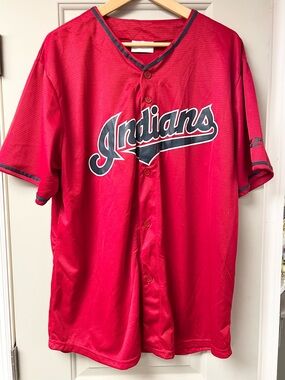Match-Up Red Baseball Jersey with Navy Trim